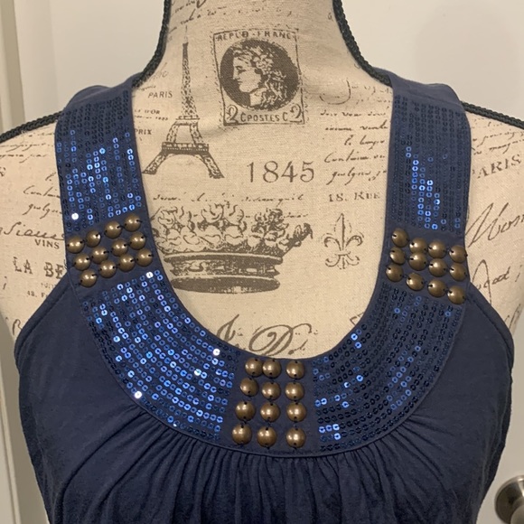 Willi Wear Size Small Blue Halter with Sequins - Picture 4 of 9